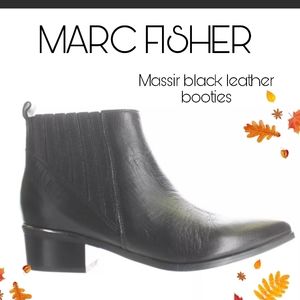 NIB NEW MARC FISHER SOFT LEATHER BLACK ANKLE BOOTS